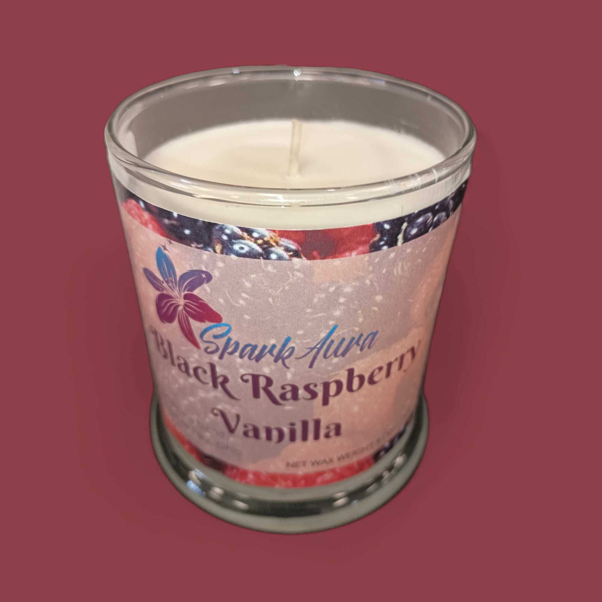 Black Raspberry Vanilla scented candle 9oz Spark Aura Candles & Wax Melts candle 15