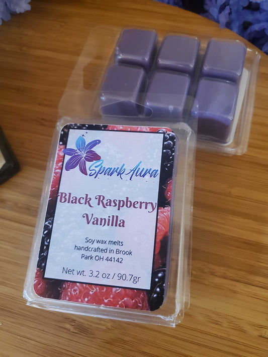 Black Raspberry Vanilla scented wax melt 3.2 oz Spark Aura Candles & Wax Melts wax melts 5