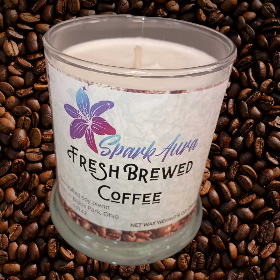 Fresh Brewed Coffee scented candle 9oz Spark Aura Candles & Wax Melts Candle 15