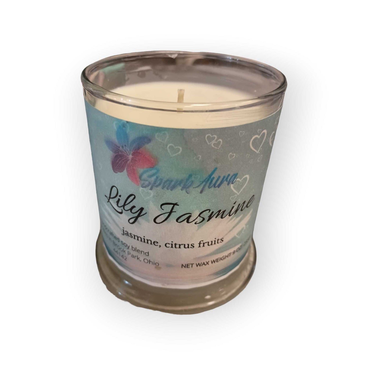 LIly Jasmine scented candle Spark Aura Candles & Wax Melts candles 15