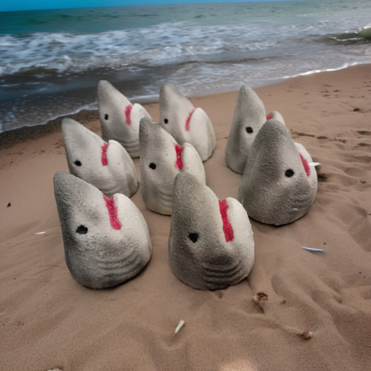 Shark Bath Bombs with embeds