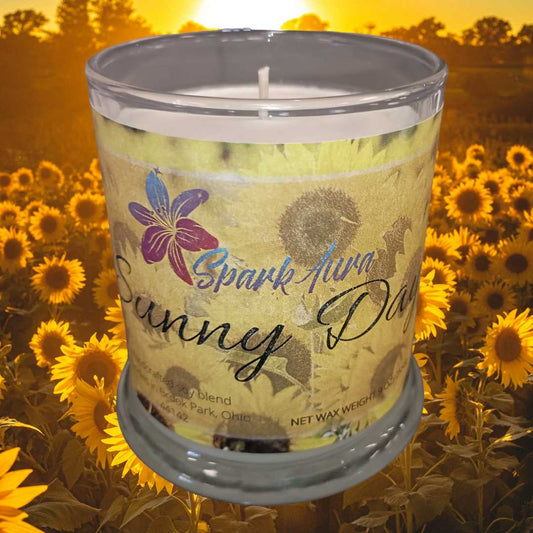 Sunny Day - Honeysuckle & Jasmine scented candle 9oz Spark Aura Candles & Wax Melts Candle 15